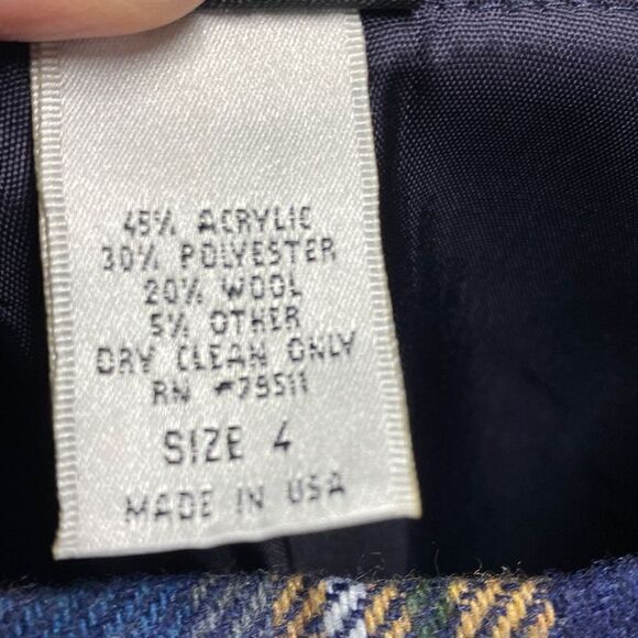Maurices Y2K Vintage Blue Plaid Wool Mini Skirt Size 4 NWT - Picture 5 of 5